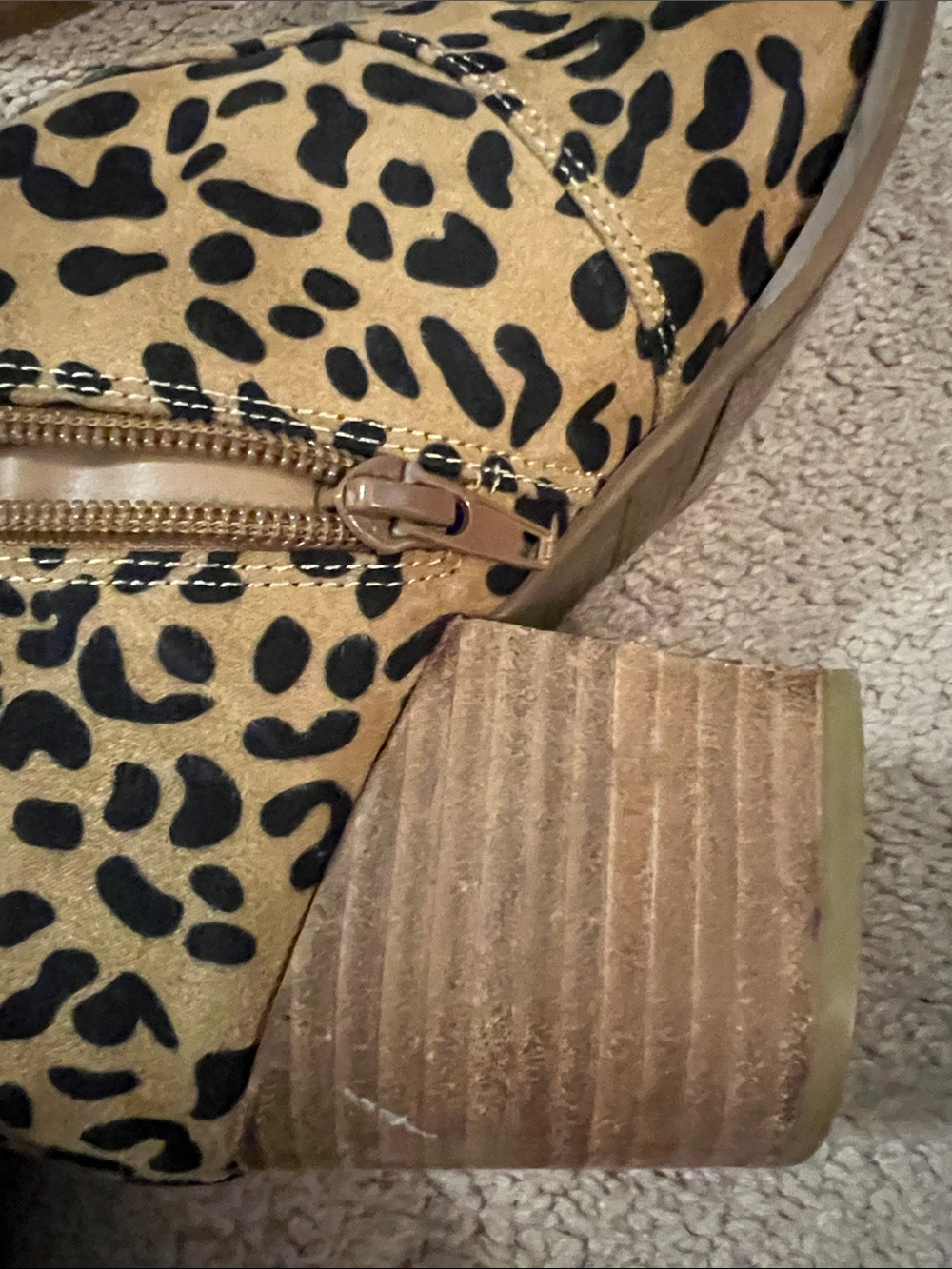 Carlos Santana Leopard Print Ankle Boots - Tan and Black - Picture 6 of 13